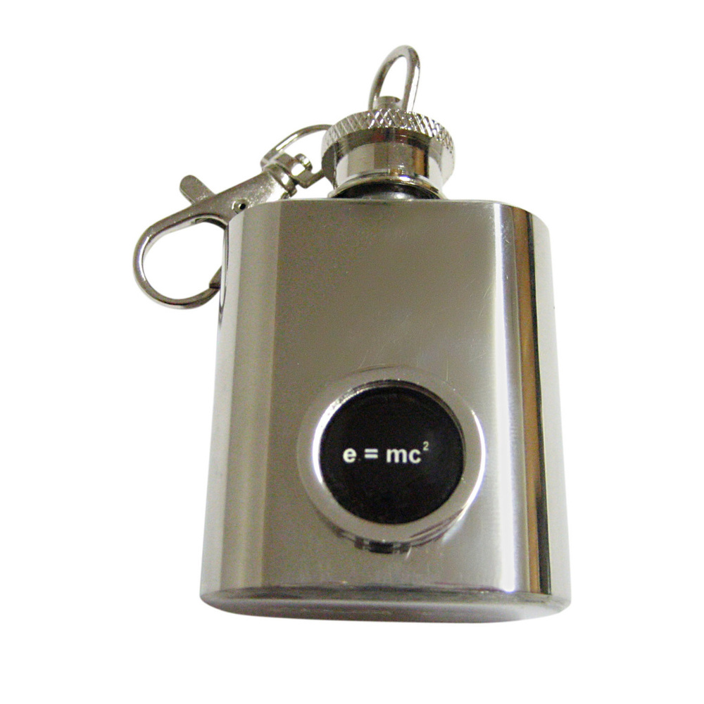 Bordered Emc2 Einstein Keychain Flask - image 1